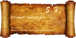 Stumpf Hermiusz névjegykártya
